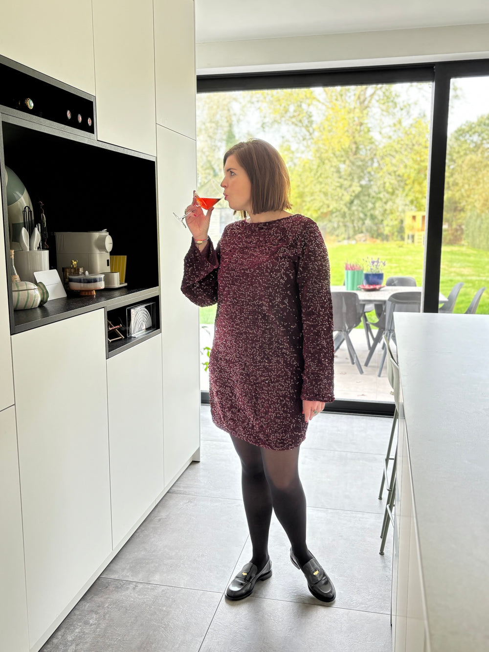burgundy party dress