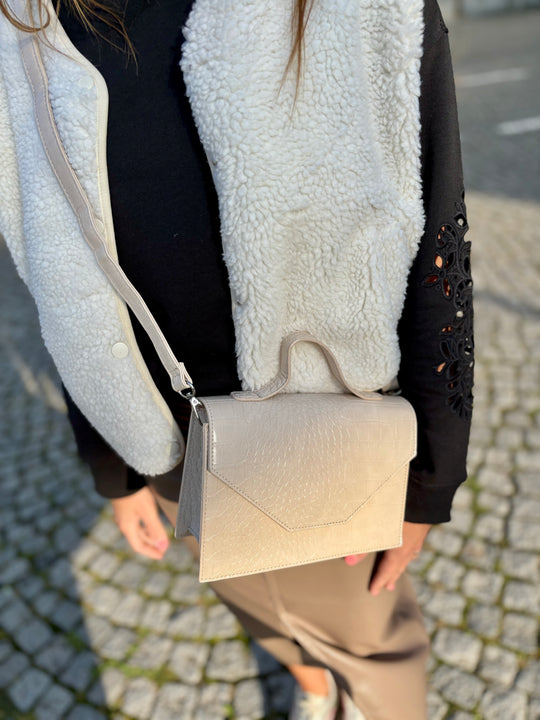 beige croco bag