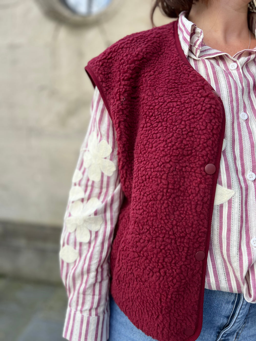 burgundy blouse