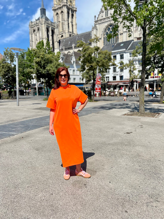 Oranje sweater dress