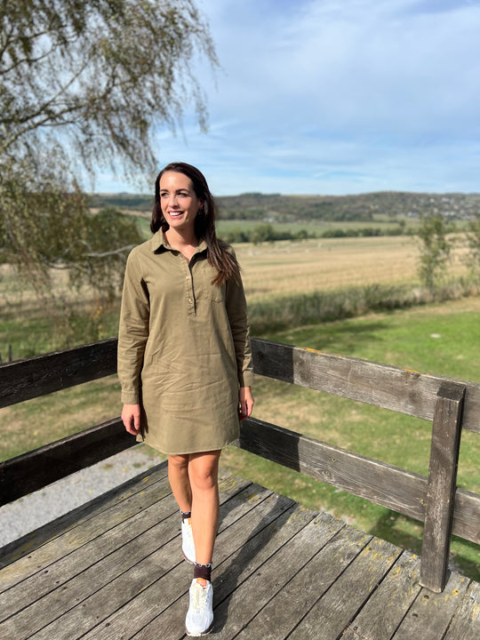 kaki fall dress