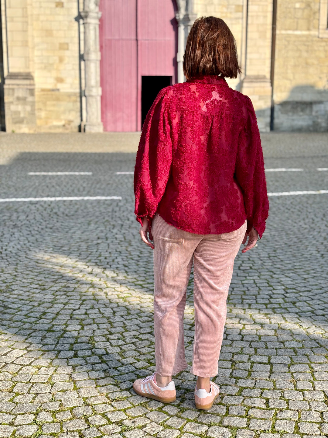 velour broekje roze