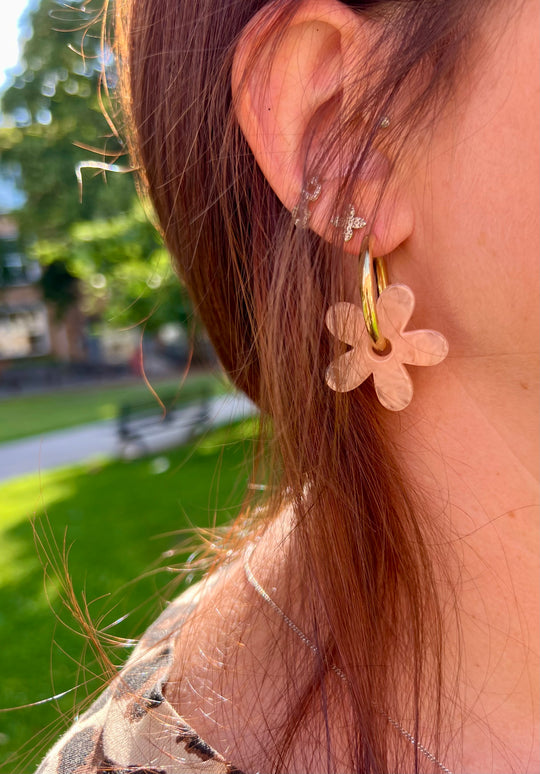 Flower earrings - Light Orange/Nude