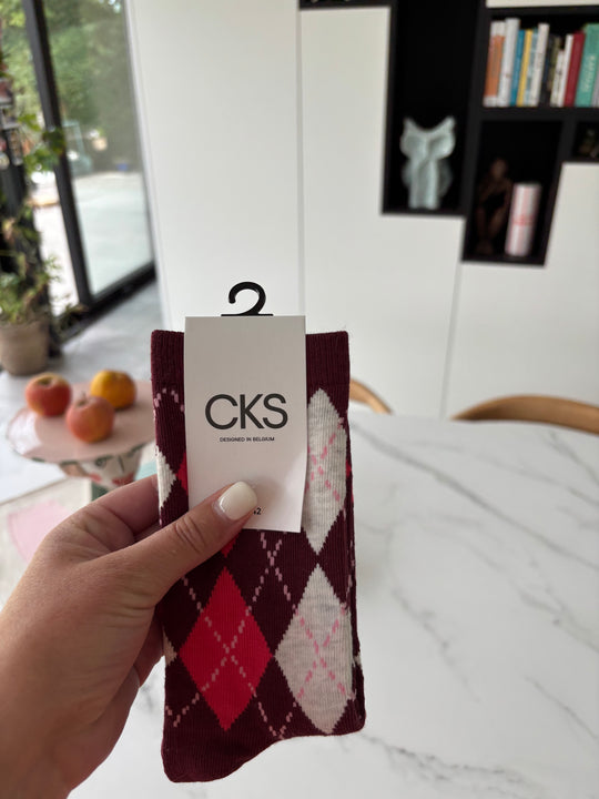 burgundy sargyle socks
