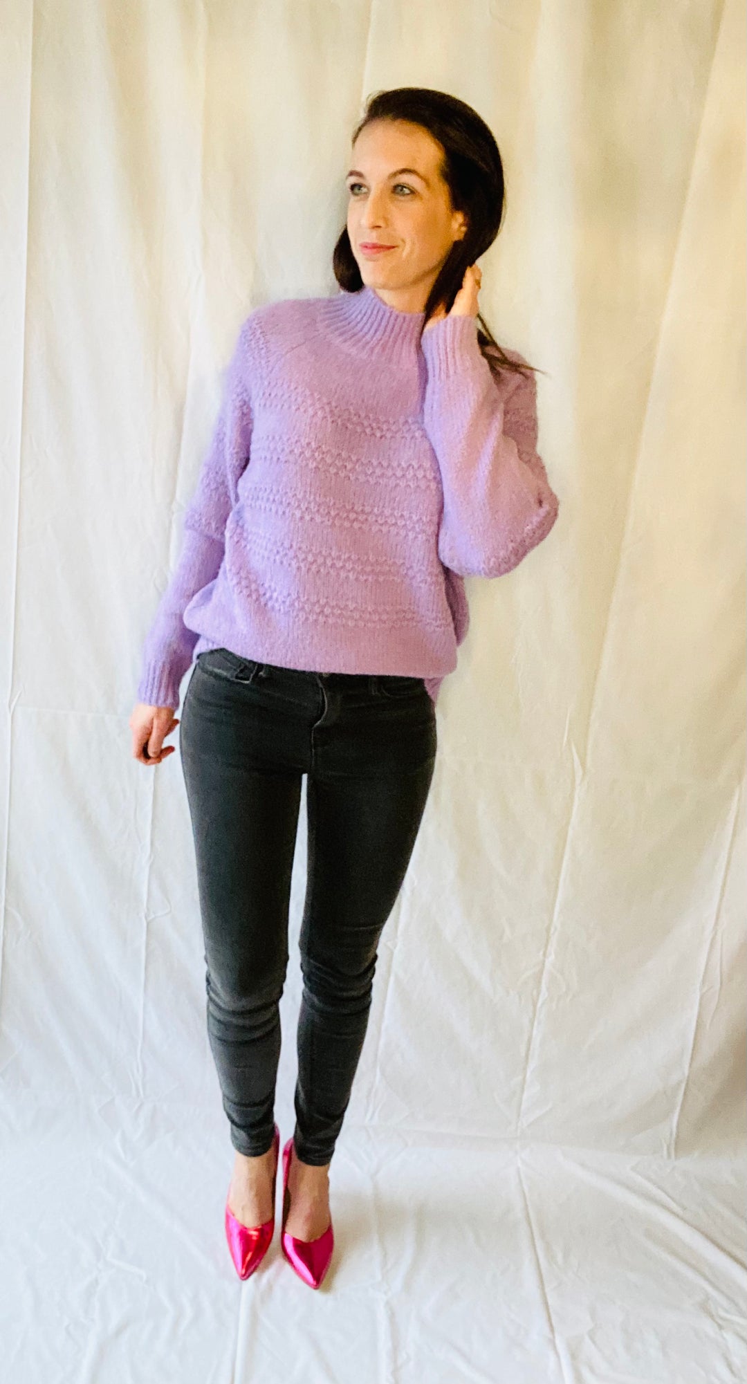 Wollen sweater lila