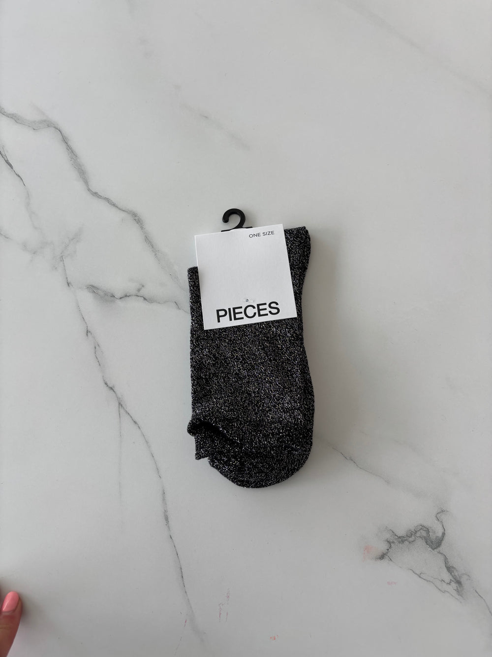 zwarte glitter sokjes
