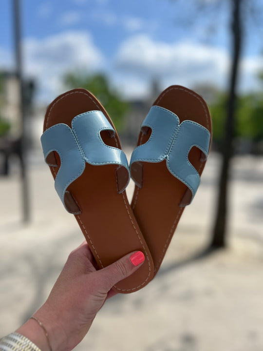 blauwe slippers