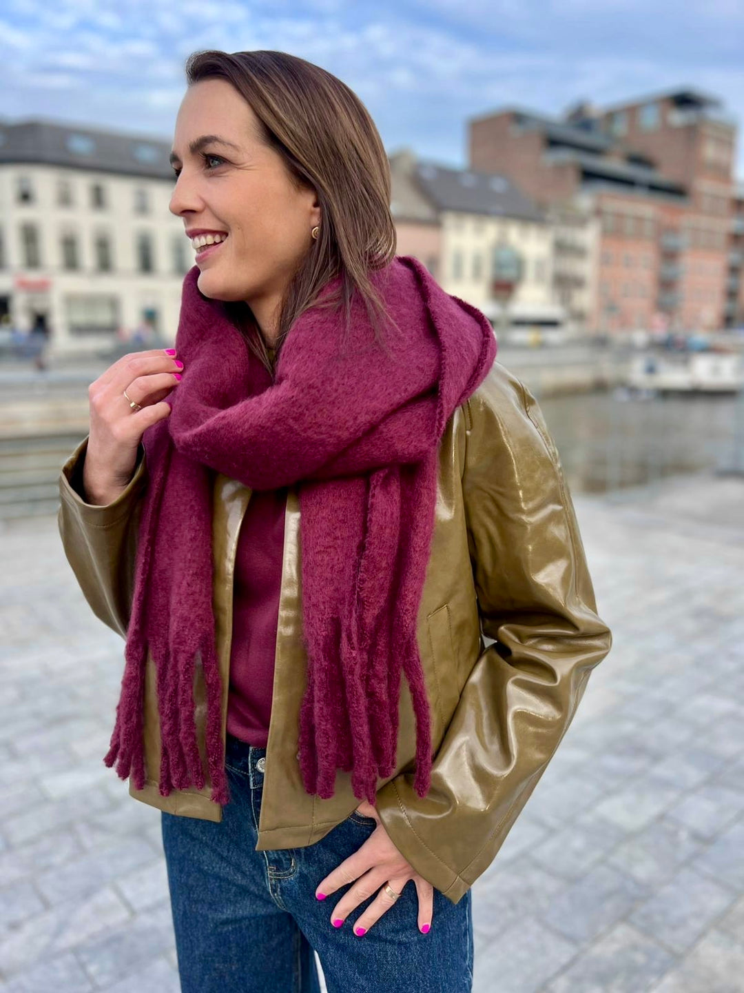 burgundy sjaal