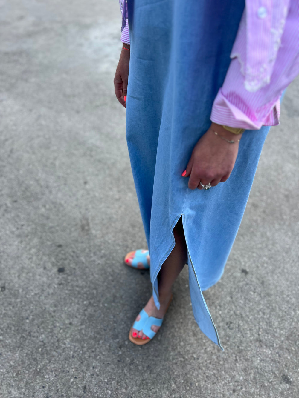 blauwe slippers