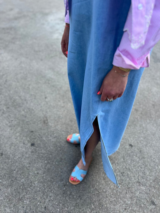 blauwe slippers
