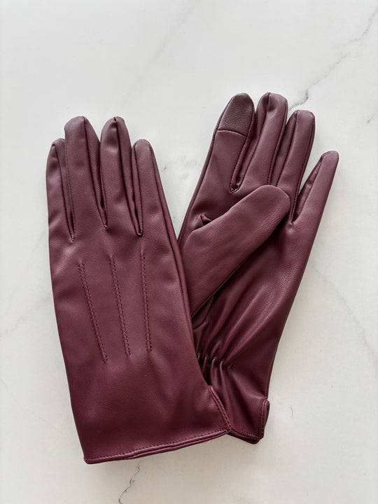 burgundy handschoenen