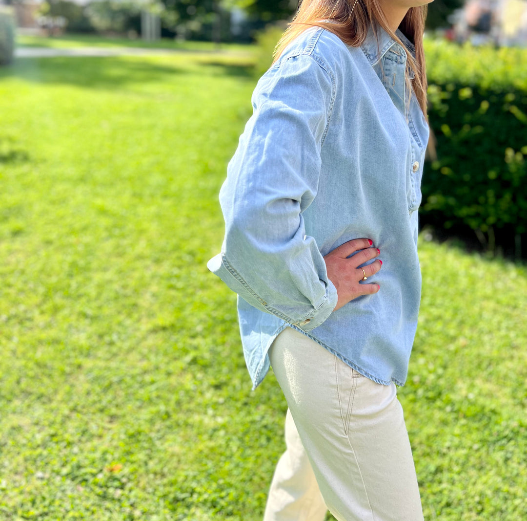 denim blouse