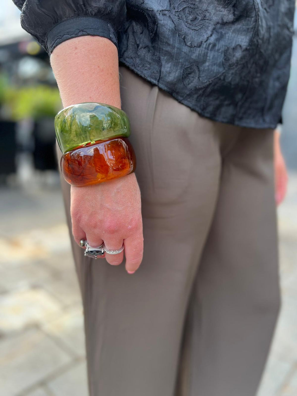brede groene armband
