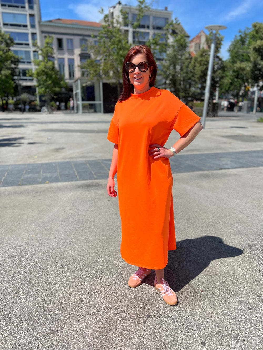 Oranje sweater dress