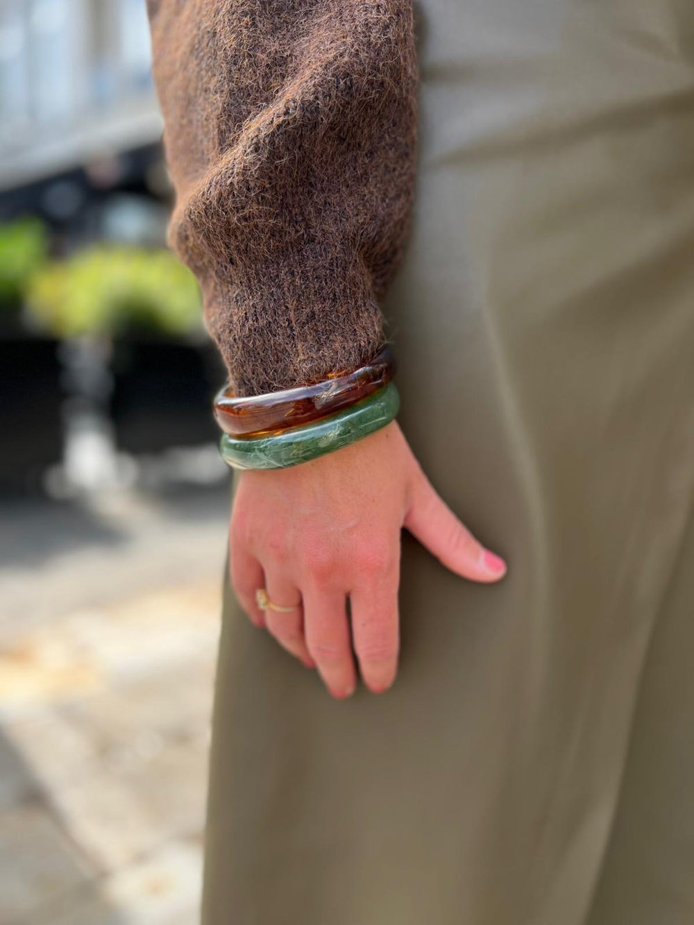 lichtbruine ronde armband