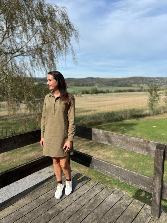 kaki fall dress