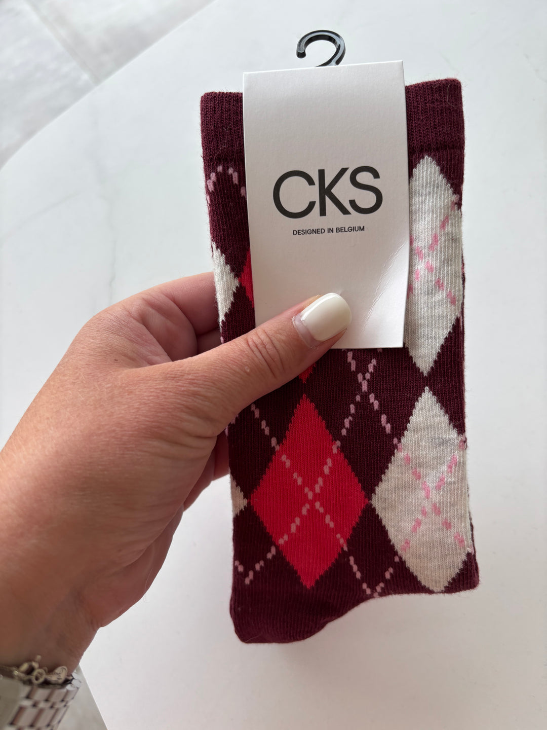 burgundy sargyle socks