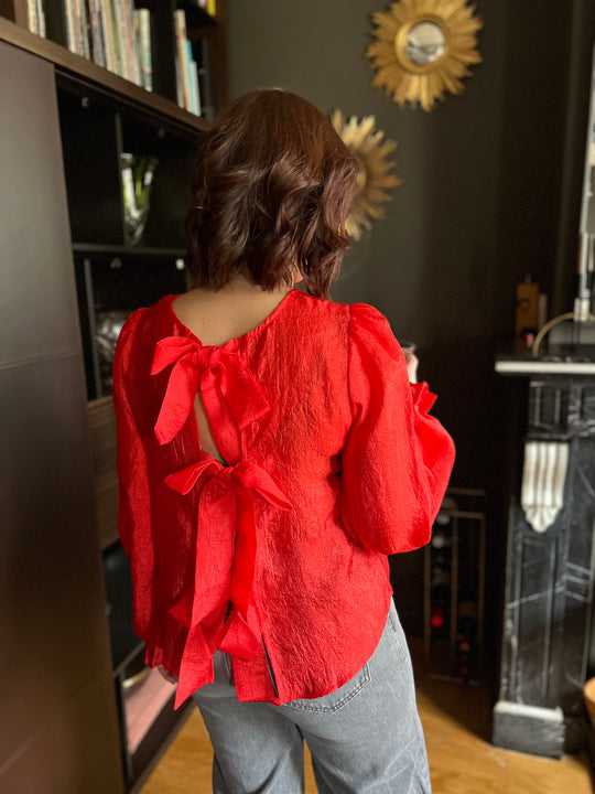 red bow blouse