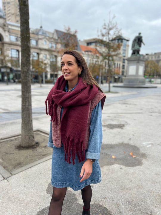 burgundy sjaal