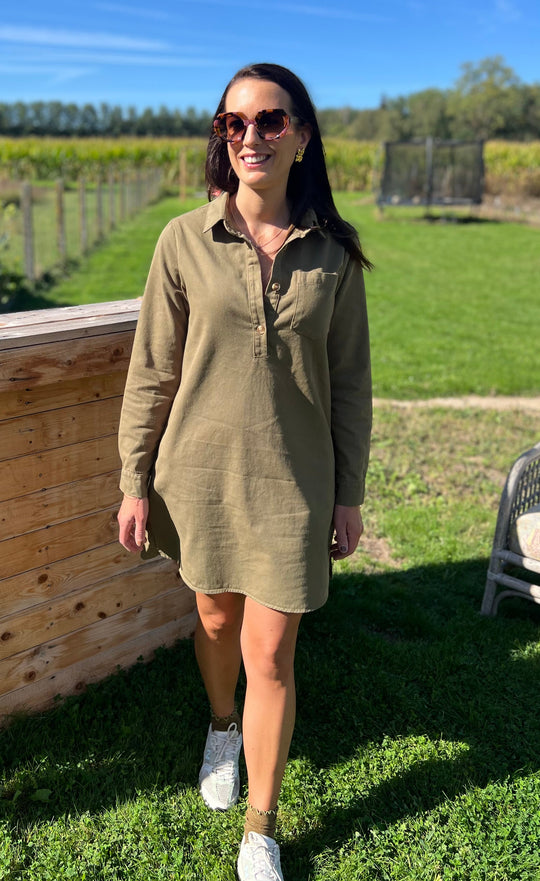 kaki fall dress