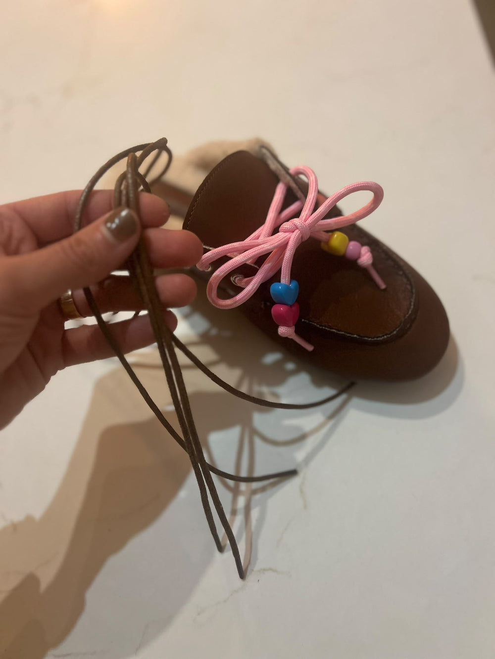 pink loafers