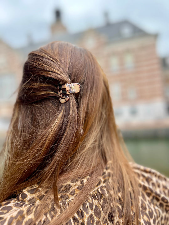 Hair clip leopard cross brown